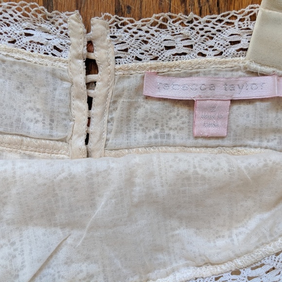 Rare Rebecca Taylor Cotton Lace Crochet Camisole - Picture 5 of 8